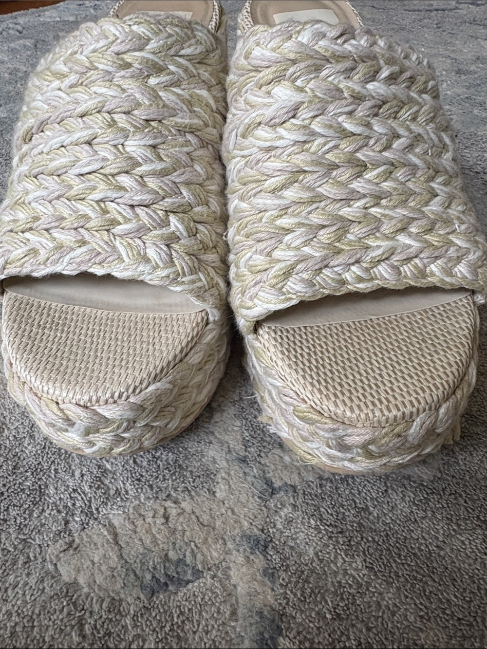 Dolce Vita Braided Ivory-Tan Platform Mule Heels - Picture 5 of 7